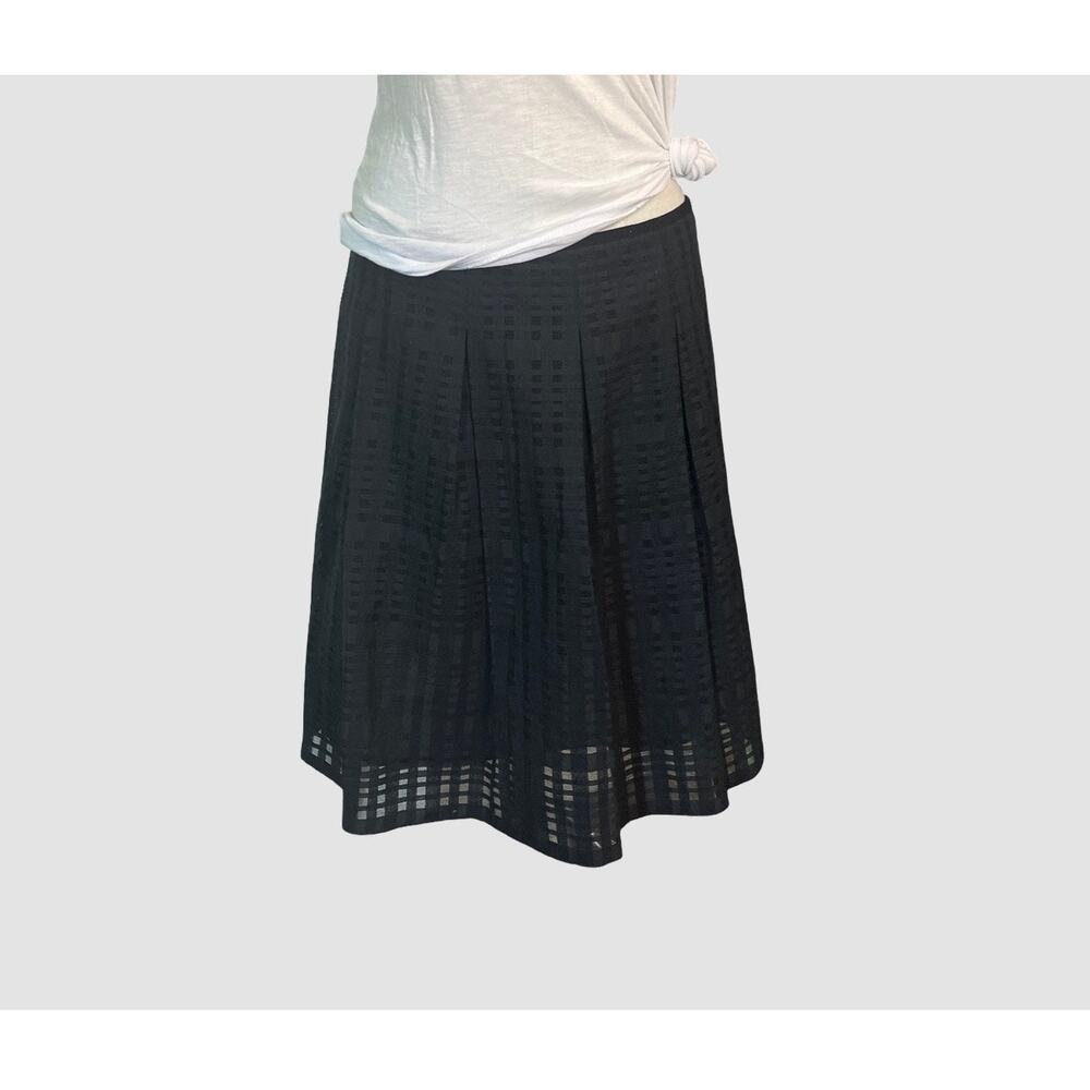 Vince Black Sheer Check Pleated Short Skirt Women’s Size 6 Lightweight NWT - Picture 4 of 11